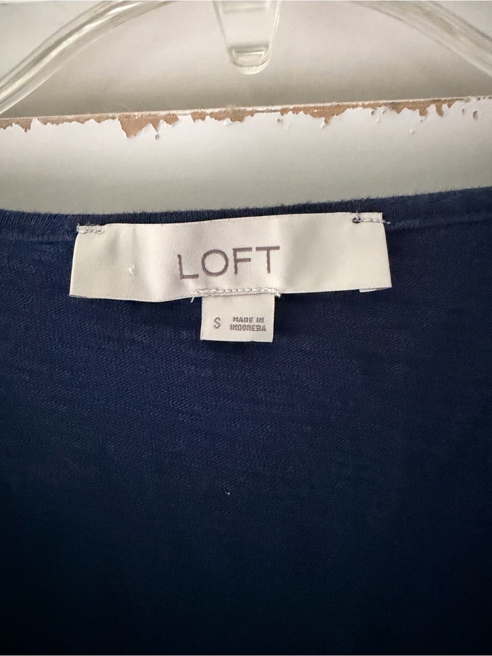 LOFT Navy Ruffle-Trim Mini Dress - Picture 3 of 4